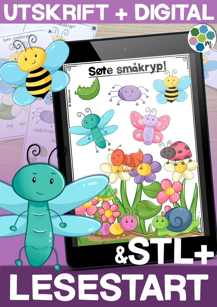 Søte småkryp | LESESTART OG STL+